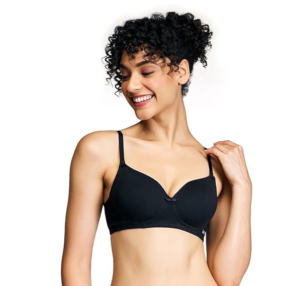 NYKD Women’s Cotton Lightly Padded Wire-Free Full Coverage T-Shirt Bra - NYB198